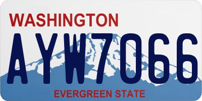 WA license plate AYW7066