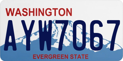 WA license plate AYW7067