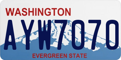 WA license plate AYW7070