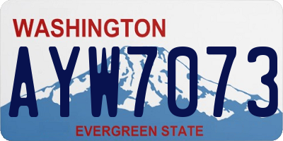 WA license plate AYW7073