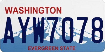 WA license plate AYW7078