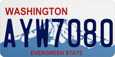 WA license plate AYW7080