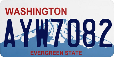 WA license plate AYW7082