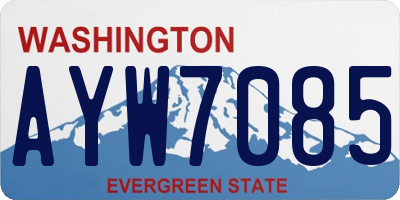 WA license plate AYW7085