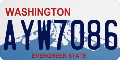 WA license plate AYW7086