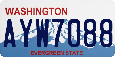 WA license plate AYW7088