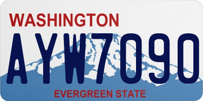 WA license plate AYW7090