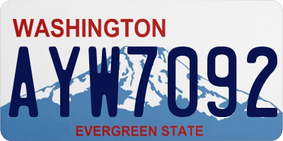 WA license plate AYW7092