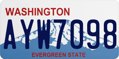 WA license plate AYW7098