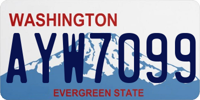 WA license plate AYW7099