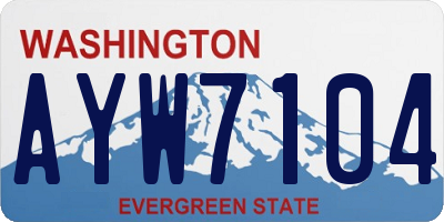 WA license plate AYW7104