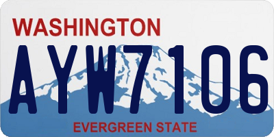WA license plate AYW7106
