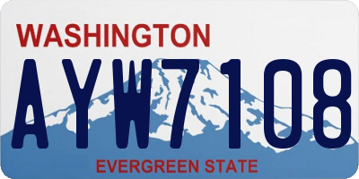 WA license plate AYW7108