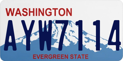 WA license plate AYW7114