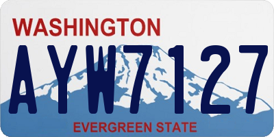 WA license plate AYW7127