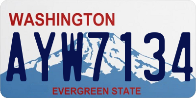 WA license plate AYW7134