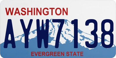 WA license plate AYW7138