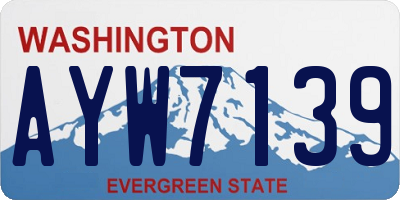 WA license plate AYW7139