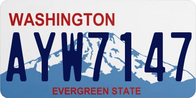 WA license plate AYW7147