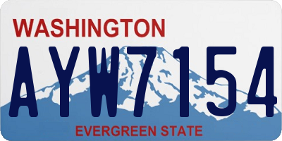 WA license plate AYW7154