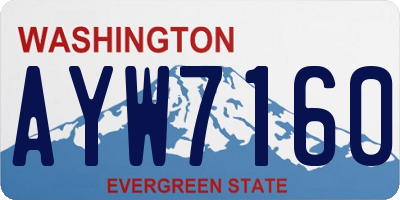 WA license plate AYW7160