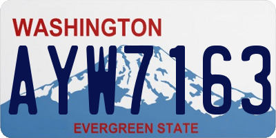 WA license plate AYW7163
