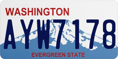 WA license plate AYW7178