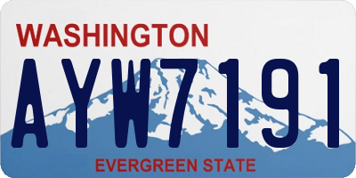 WA license plate AYW7191