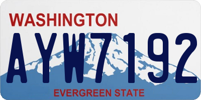 WA license plate AYW7192