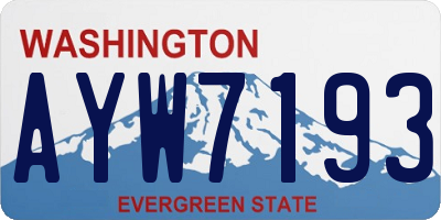 WA license plate AYW7193