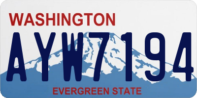 WA license plate AYW7194
