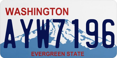 WA license plate AYW7196
