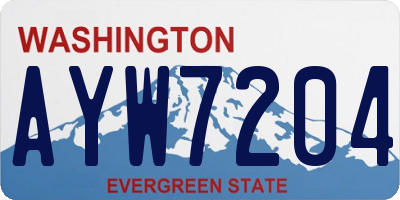 WA license plate AYW7204