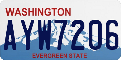 WA license plate AYW7206
