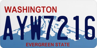 WA license plate AYW7216