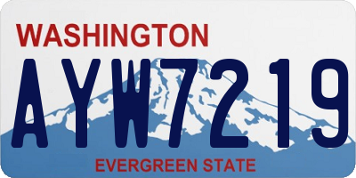 WA license plate AYW7219