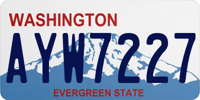 WA license plate AYW7227