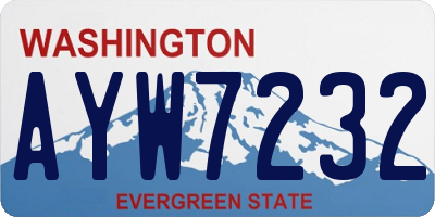 WA license plate AYW7232