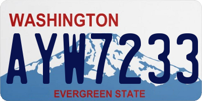 WA license plate AYW7233