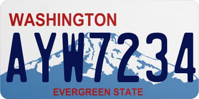 WA license plate AYW7234