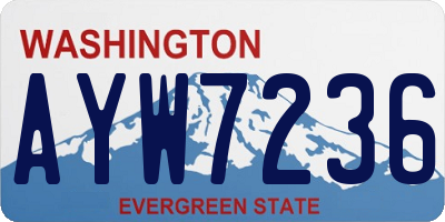 WA license plate AYW7236