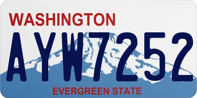 WA license plate AYW7252