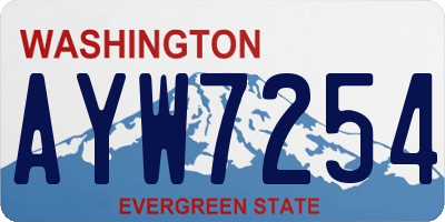 WA license plate AYW7254