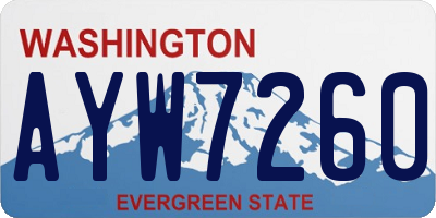 WA license plate AYW7260