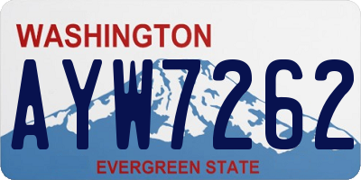 WA license plate AYW7262