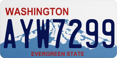 WA license plate AYW7299