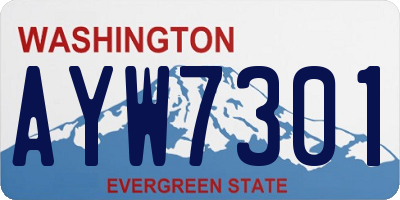 WA license plate AYW7301