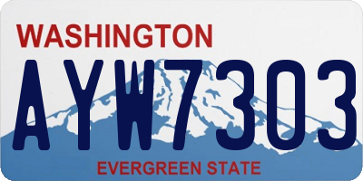 WA license plate AYW7303