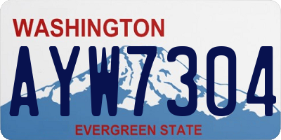 WA license plate AYW7304