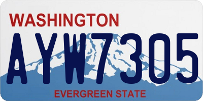 WA license plate AYW7305